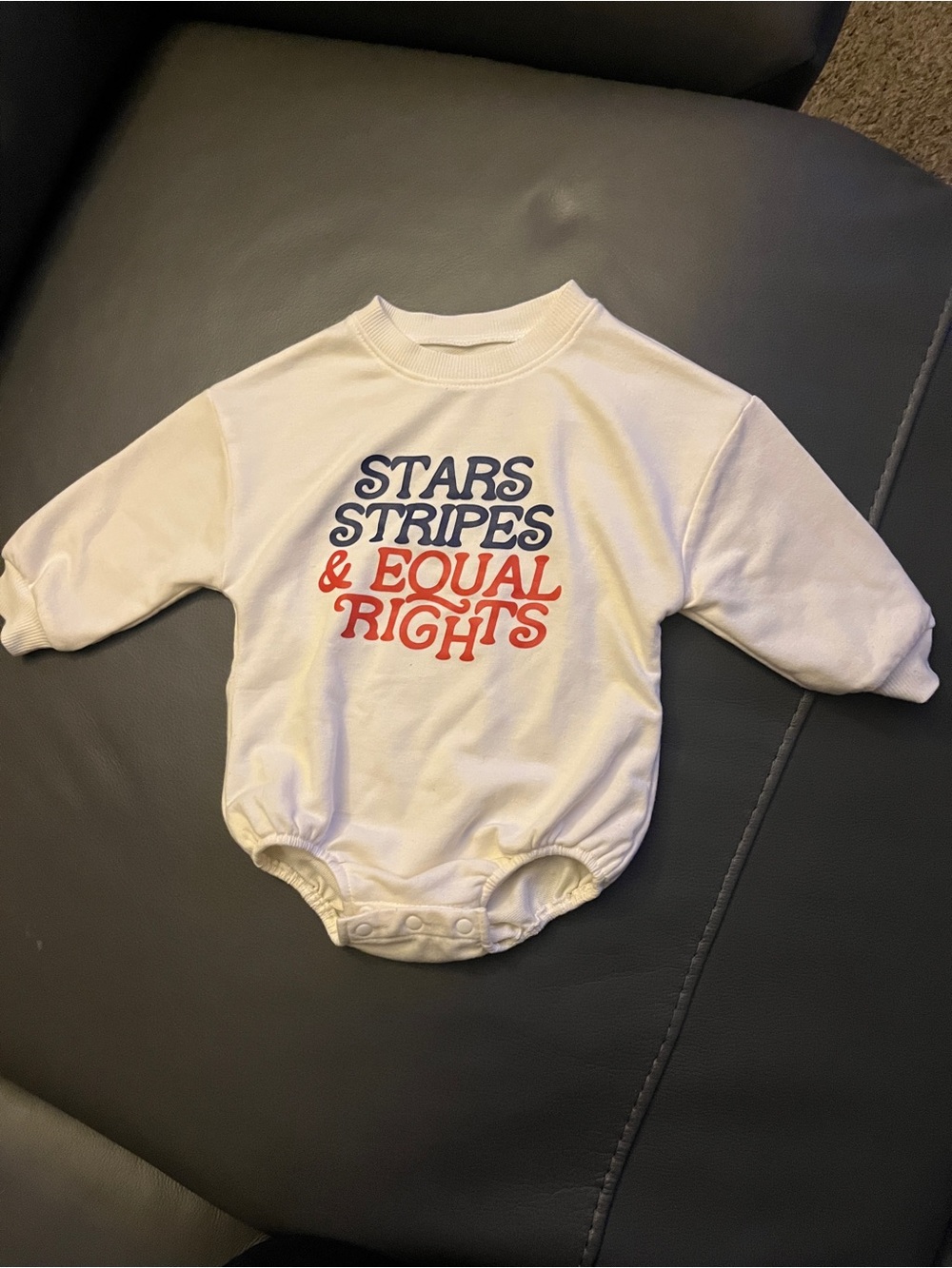 Kids White “Stars Stripes and Equal Rights” Bubble Bodysuit